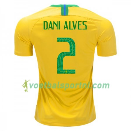 Brazilië Dani Alves 2 Thuis Shirt WK voetbal 2018